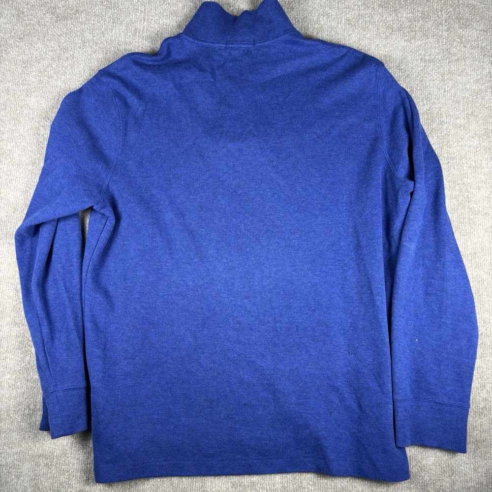 Polo Ralph Lauren Estate Rib 1/4 Zip Sweater Blue Men's Large Cotton - Picture 8 of 8